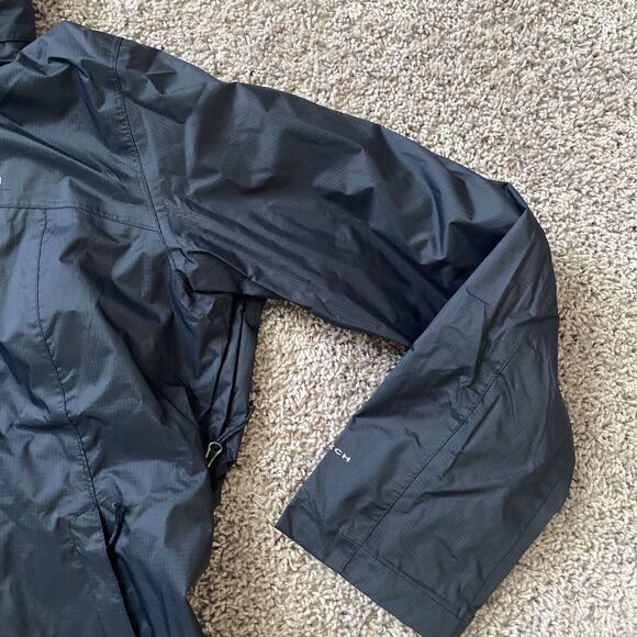 Columbia Pouration Rain Jacket Womens 1X Black Full Zip Hood Waterproof Shell - Picture 7 of 10